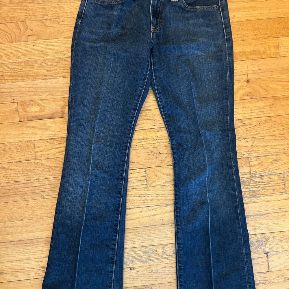 GAP Curvy Low Rise Indigo Wide Leg Jeans